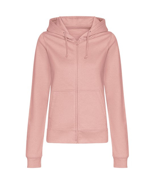 Veste zippée sweat à capuche 280g coupe féminine - Emplacement coeur & dos - Nuancier couleur vert bleu