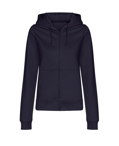 Veste zippée sweat à capuche 280g coupe féminine - Emplacement coeur & dos - Nuancier couleur vert bleu