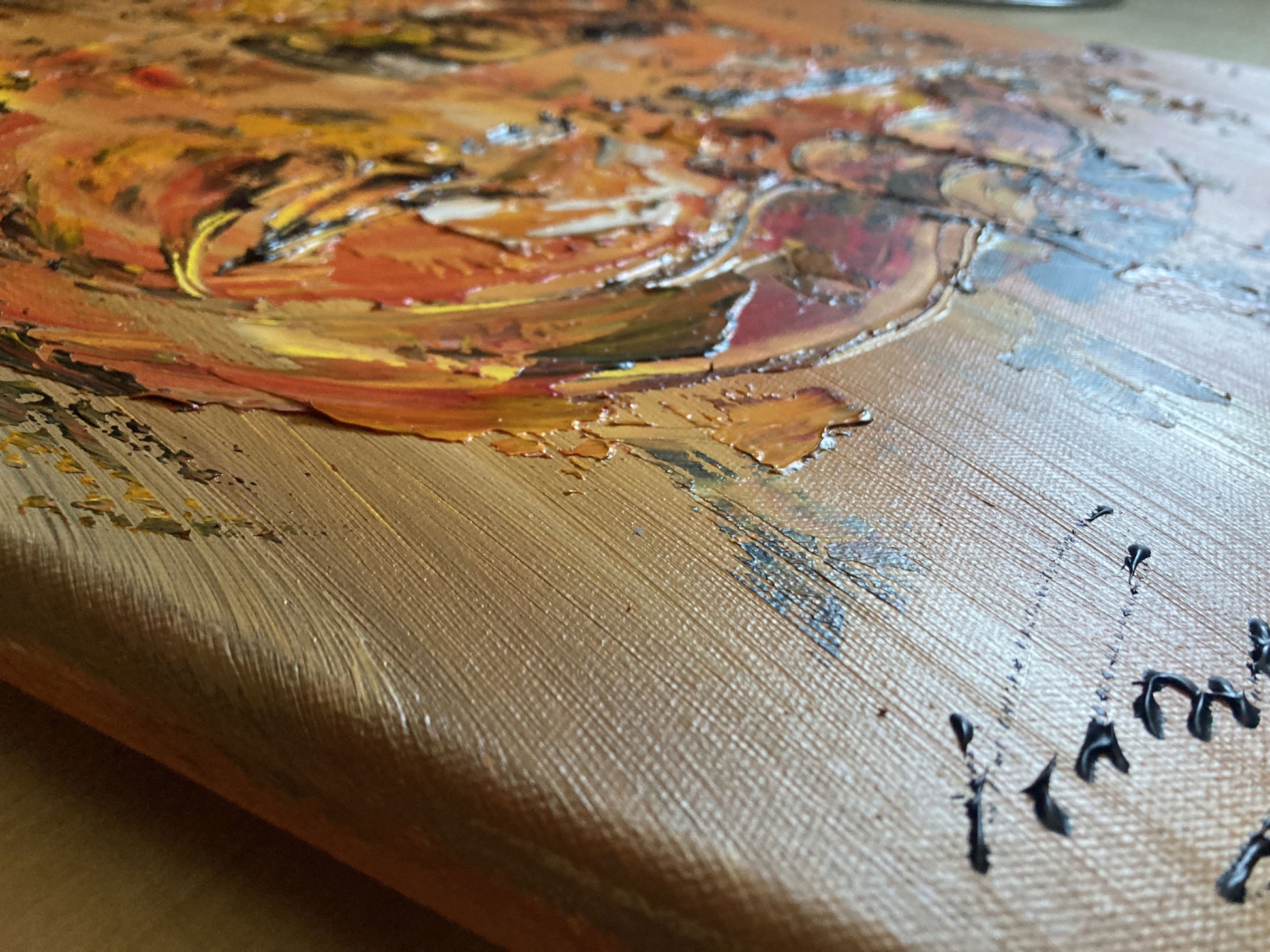 Tableau scène de musique jazz, musiciens piano contrebasse saxophone. Peinture sur toile format 60x80cm. Création Virginie Linard ©.