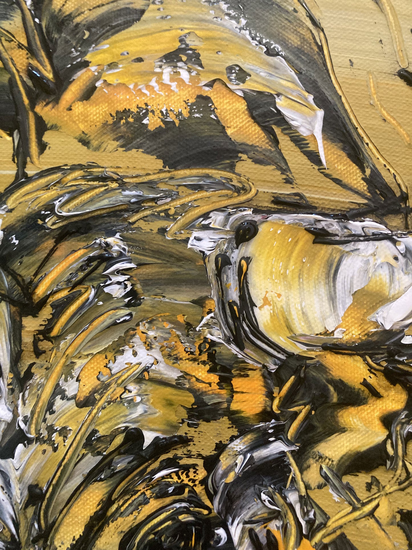 Tableau, taureau de combat espagnol, corrida, tauromachie. Peinture sur toile format 70x70cm. Création Virginie Linard ©.