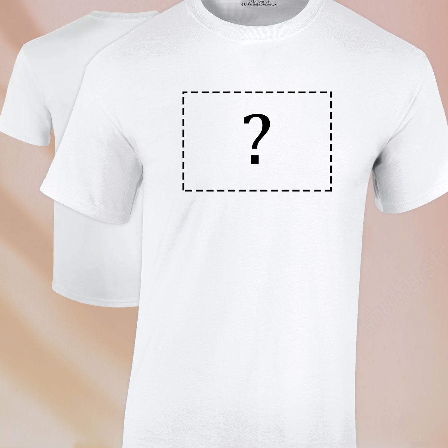 T-shirt coton 160g blanc à personnaliser avec un texte.
