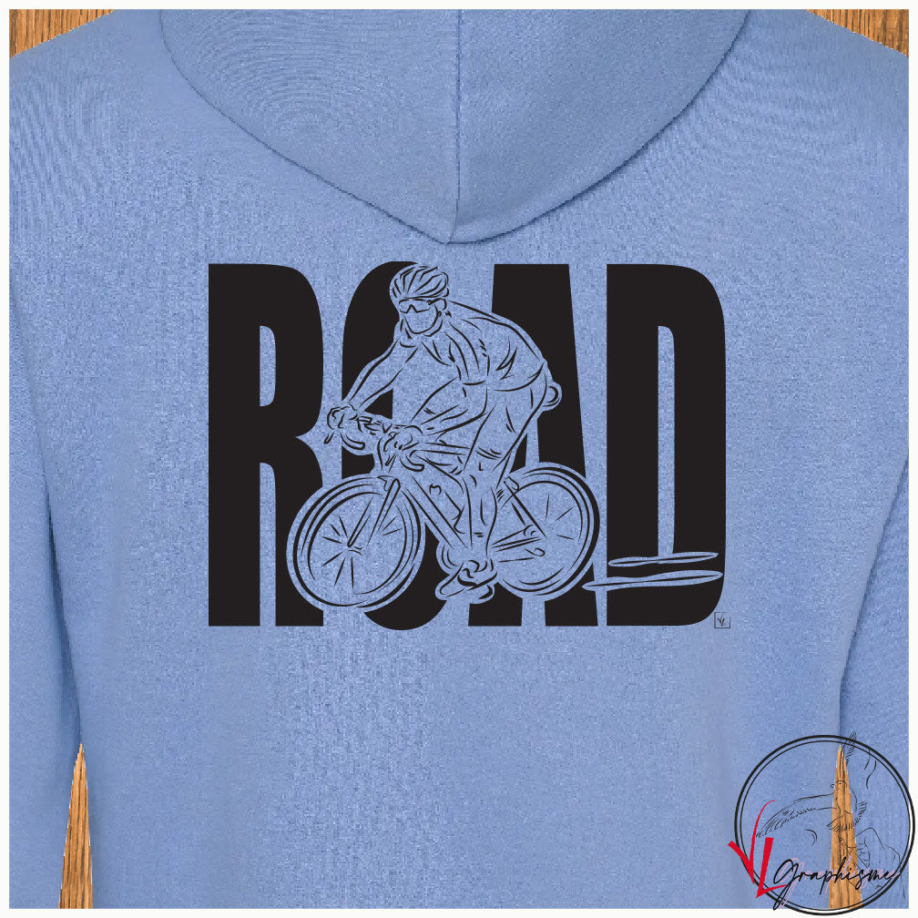 Vélo course road sweat shirt bleu bleuet à personnaliser virginielinard.com ©