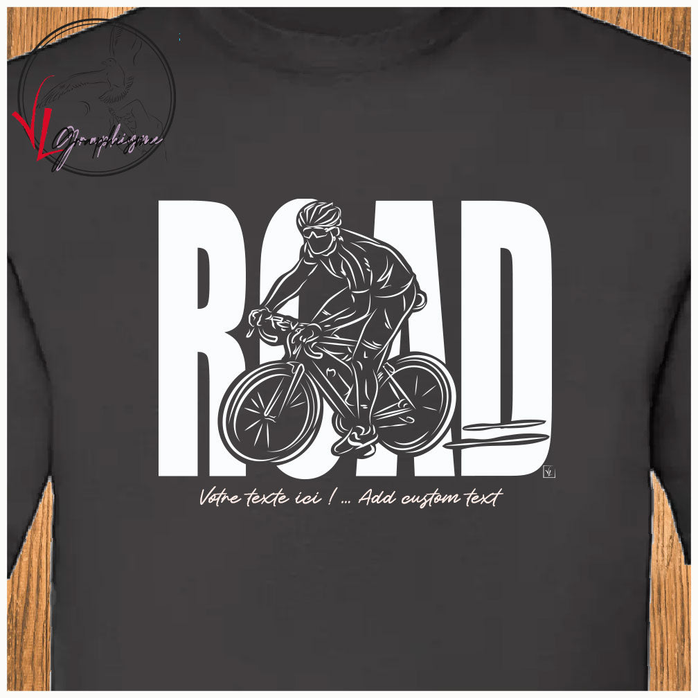 Vélo course road shirt noir à personnaliser virginielinard.com ©