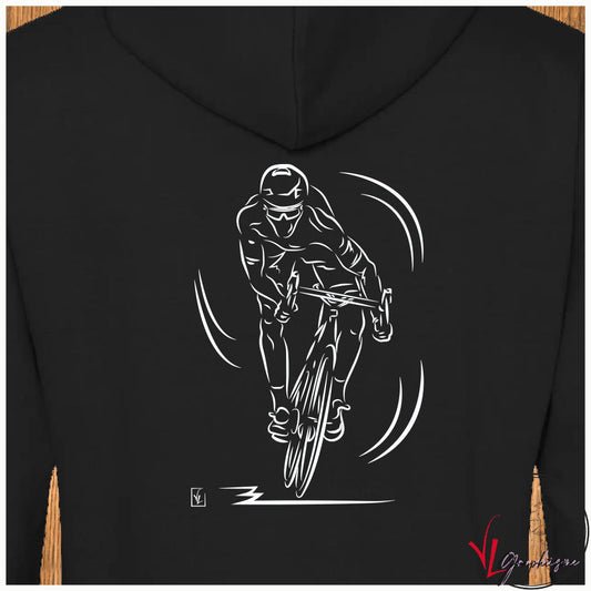 Vélo course sprint sweat shirt noir à personnaliser virginielinard.com ©