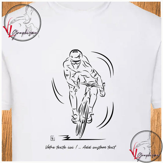 Vélo course sprint shirt blanc à personnaliser virginielinard.com ©