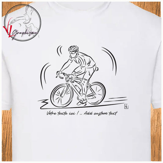 Vélo course shirt blanc marine à personnaliser virginielinard.com ©