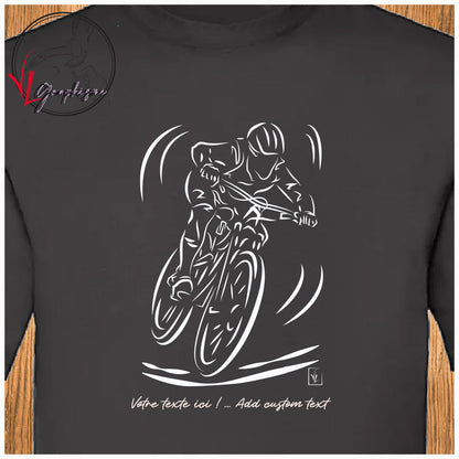 Vélo VTT Cross course shirt noir à personnaliser virginielinard.com ©