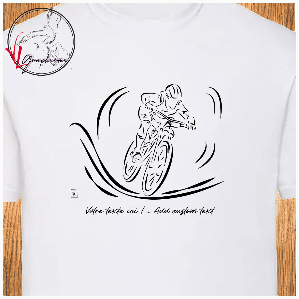 Vélo VTT Cross tshirt blanc à personnaliser virginielinard.com ©
