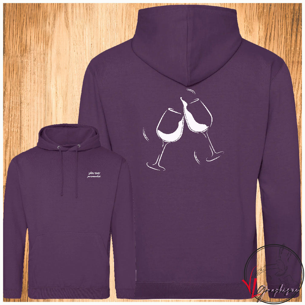verres vin fête Sweat-shirt personnalisé Création VLGraphisme Virginie Linard ©