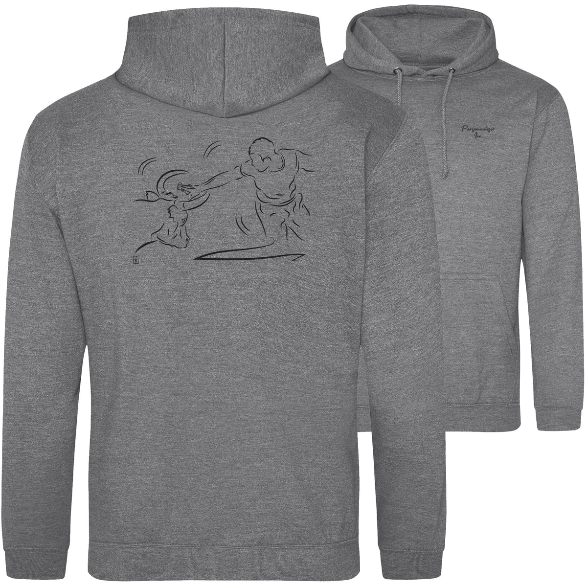 Motif Camargue Course camarguaise - Cocarde - au dos d'un Sweat à capuche Unisexe 280g - Gris Graphite heaver
