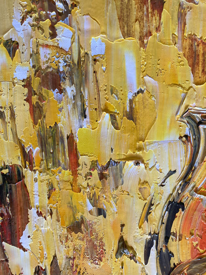 Tableau instrument musique violon , peinture sur toile 40x80cm. Création Virginie Linard ©.