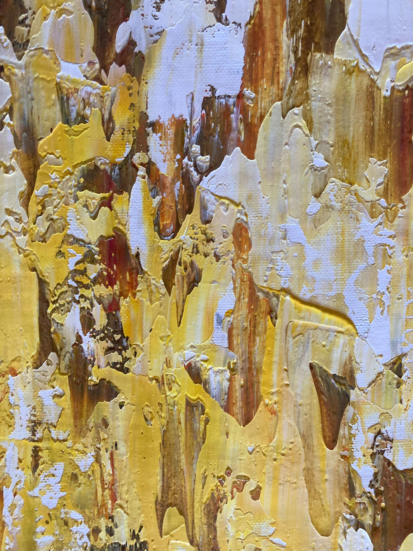 Tableau Peinture Violon Musique - Spatule Reliefs - Toile Originale 40x80cm Reliefs