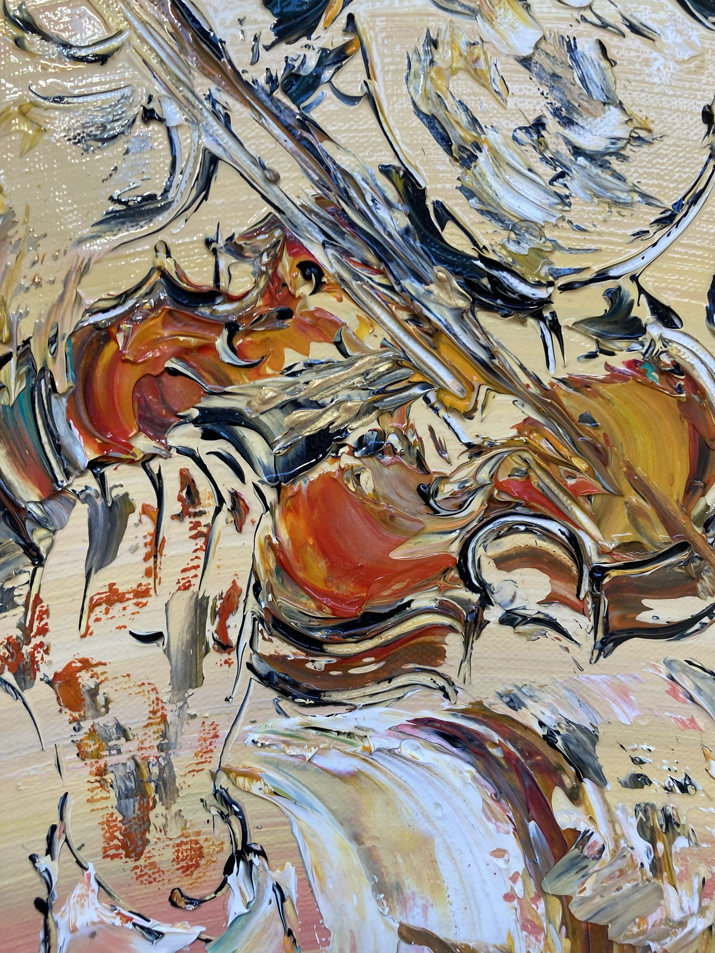 Golf swing painting on canvas 55x46 cm