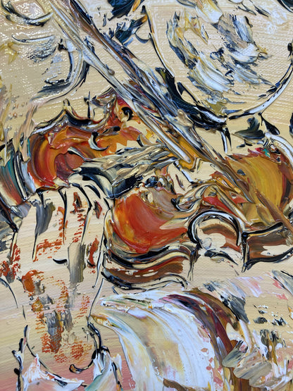 Golf swing painting on canvas 55x46 cm