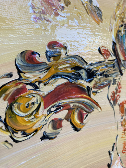 Golf swing painting on canvas 55x46 cm