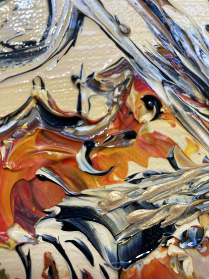 Golf swing painting on canvas 55x46 cm