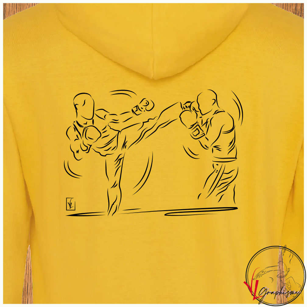 Boxe Kick-boxing Sport Boxe Sweat-shirt personnalisé Création VLGraphisme Virginie Linard ©