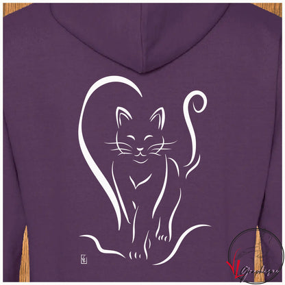 Chat moitié Coeur Sweat-shirt personnalisé Création VLGraphisme Virginie Linard ©