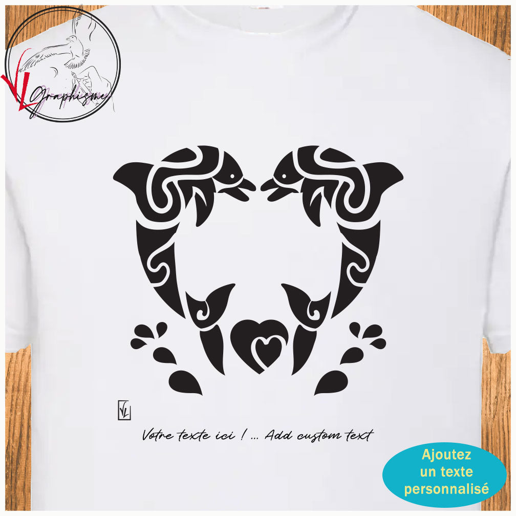 TShirt Dauphins en coeur