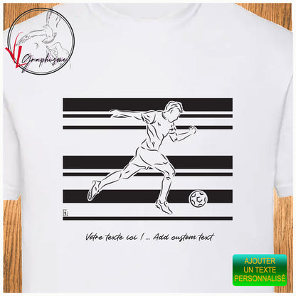 TShirt Football Course Rayures Sport