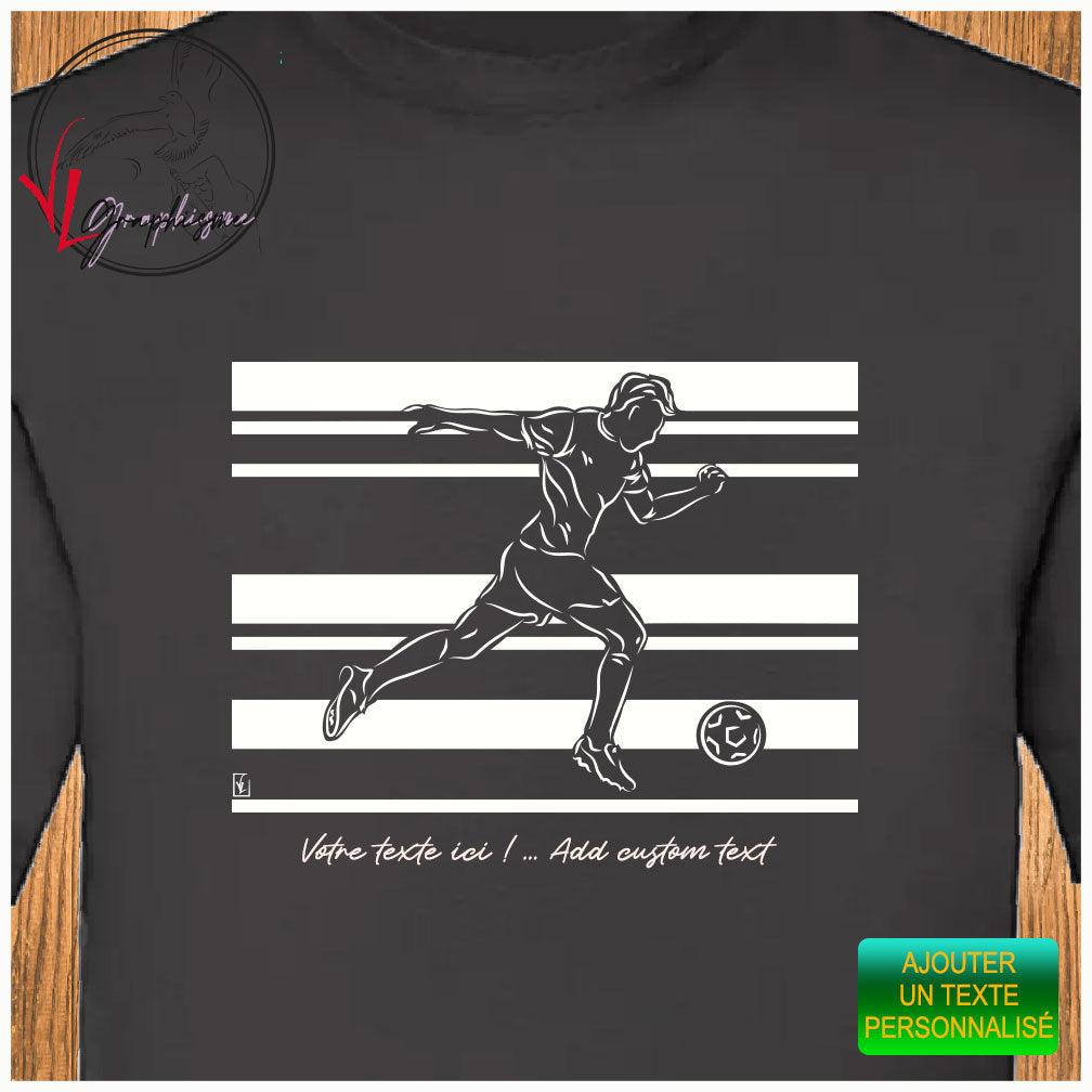 TShirt Football Course Rayures Sport