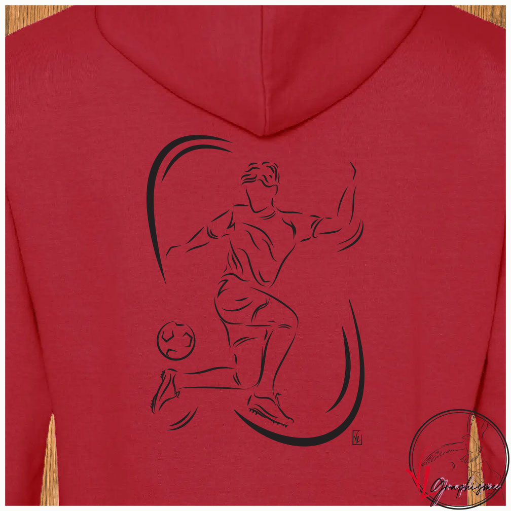 Footballeur Foot Sport Sweat-shirt personnalisé Création VLGraphisme Virginie Linard ©