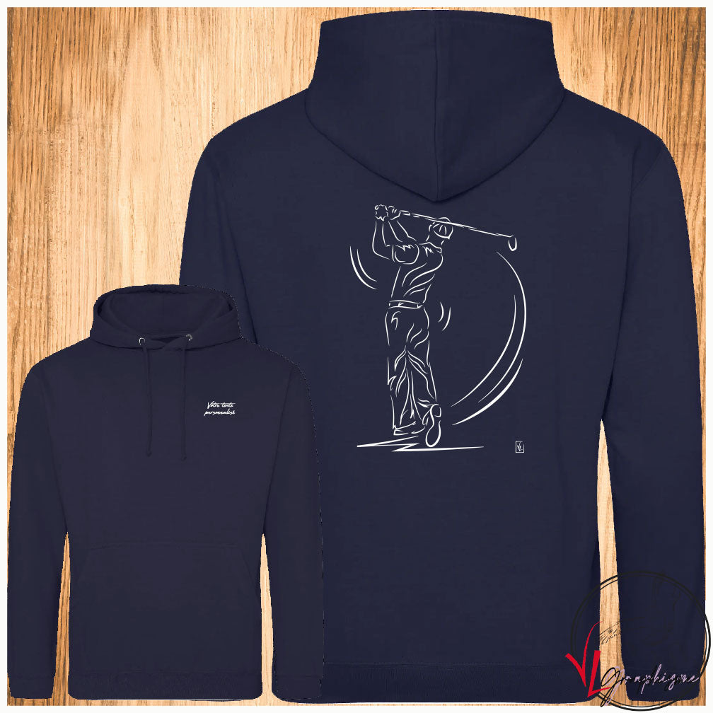 Golf Swing Golfeur Sport Sweat-shirt personnalisé Création VLGraphisme Virginie Linard ©