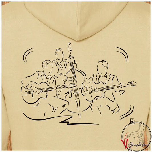 Contrebasse Guitare Musiciens Contrebassiste Guitariste Musique Sweat-shirt personnalisé Création VLGraphisme Virginie Linard ©