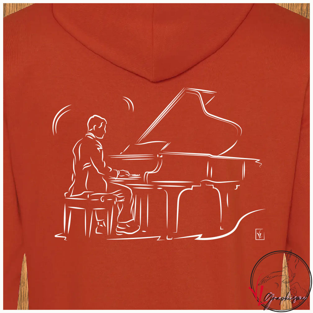 Musique Sweat Piano classique couleur couleur brique Graphisme Virginie Linard ©