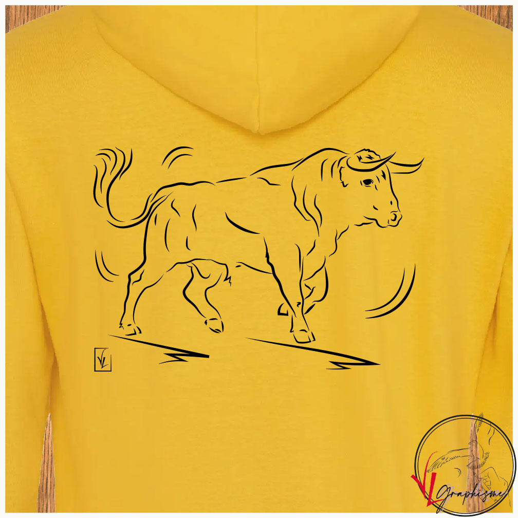 Taureau Arène Sweat-shirt personnalisé Création VLGraphisme Virginie Linard ©