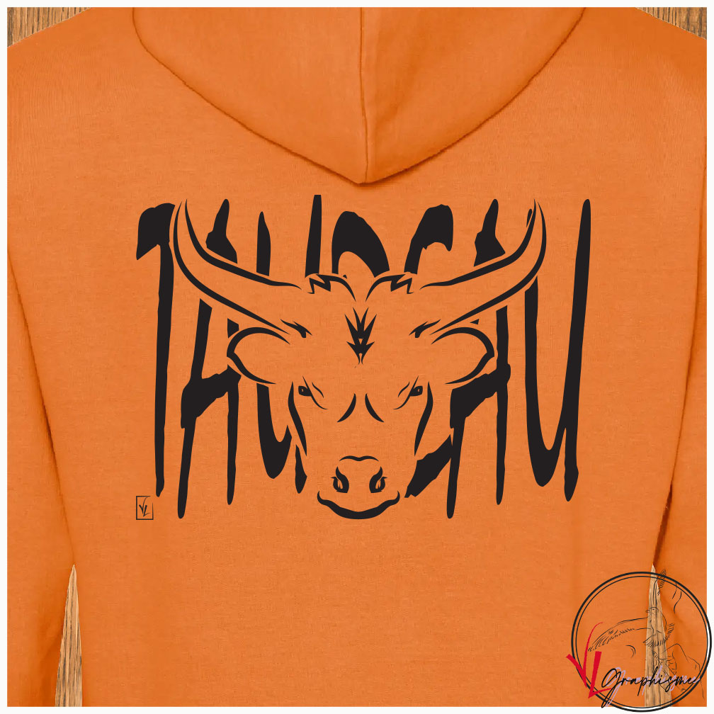 Taureau Dessin Sweat-shirt personnalisé Création VLGraphisme Virginie Linard ©