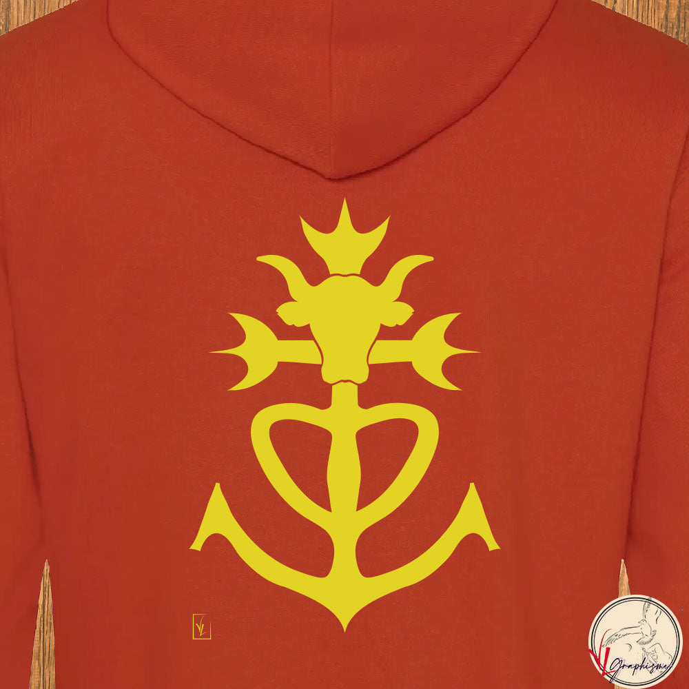 Taureau et Croix de Camargue Sweat-shirt personnalisé Création VLGraphisme Virginie Linard ©