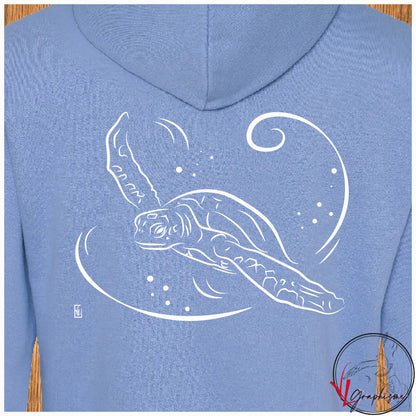 Tortue Sweat-shirt bleu personnalisé Création VLGraphisme Virginie Linard ©