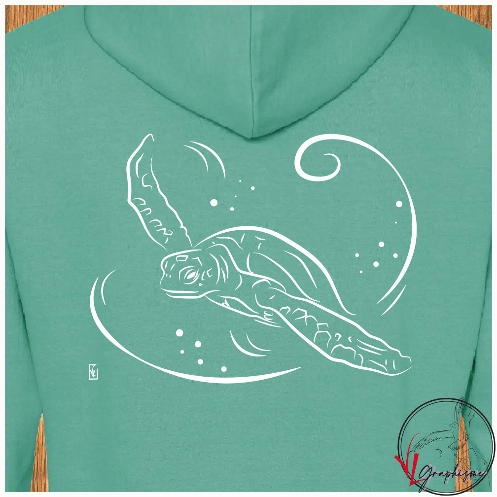 Tortue Sweat-shirt vert personnalisé Création VLGraphisme Virginie Linard ©