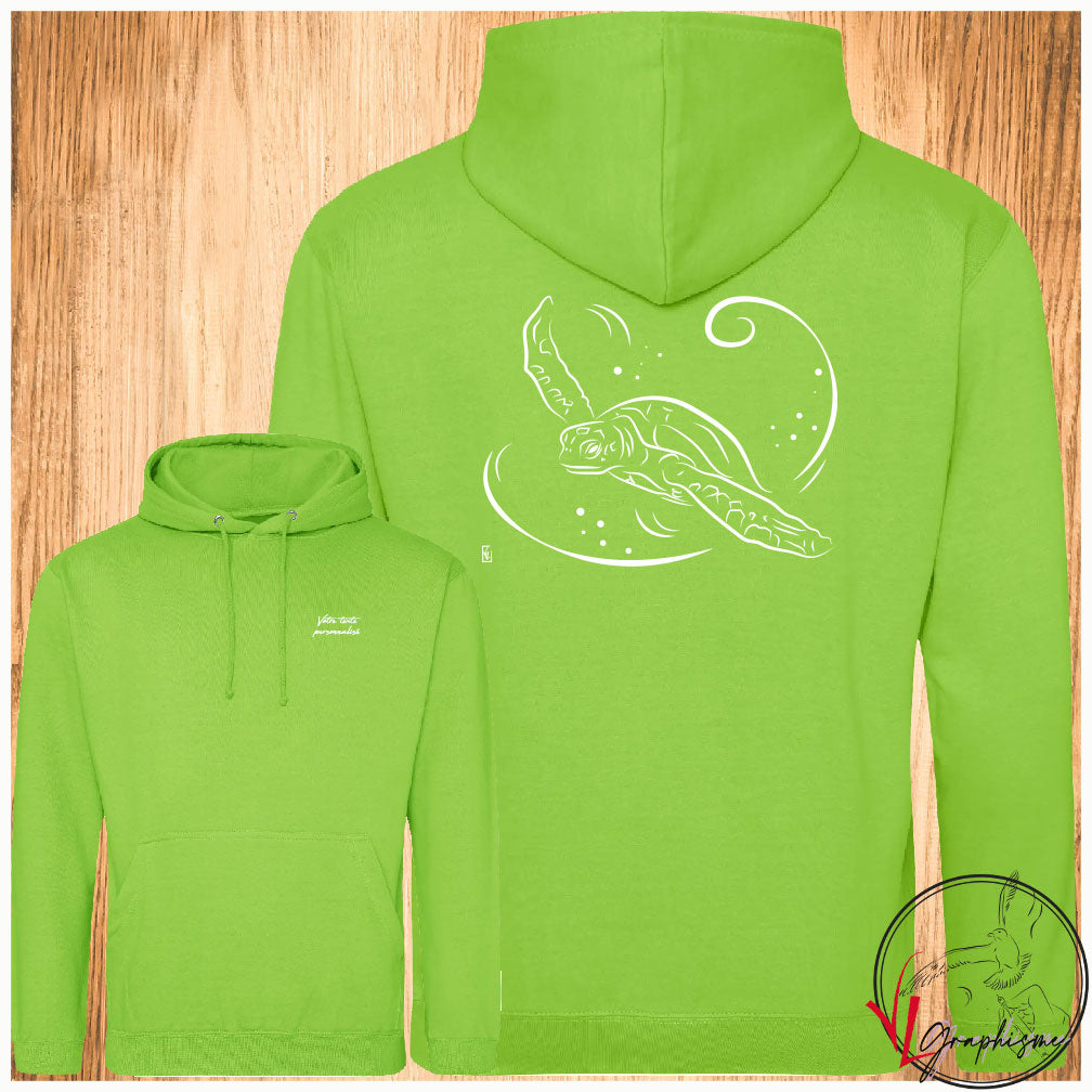 Tortue Sweat-shirt vert personnalisé Création VLGraphisme Virginie Linard ©